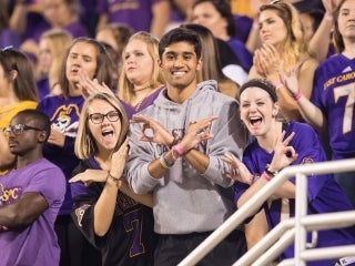 Students cheering the game on